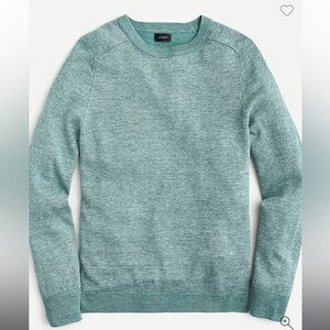 J Crew Plaited Linen-Cotton Knit Sweater in Mint Green S